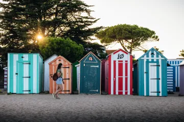 Les cabanes de la plage de la Boirie.